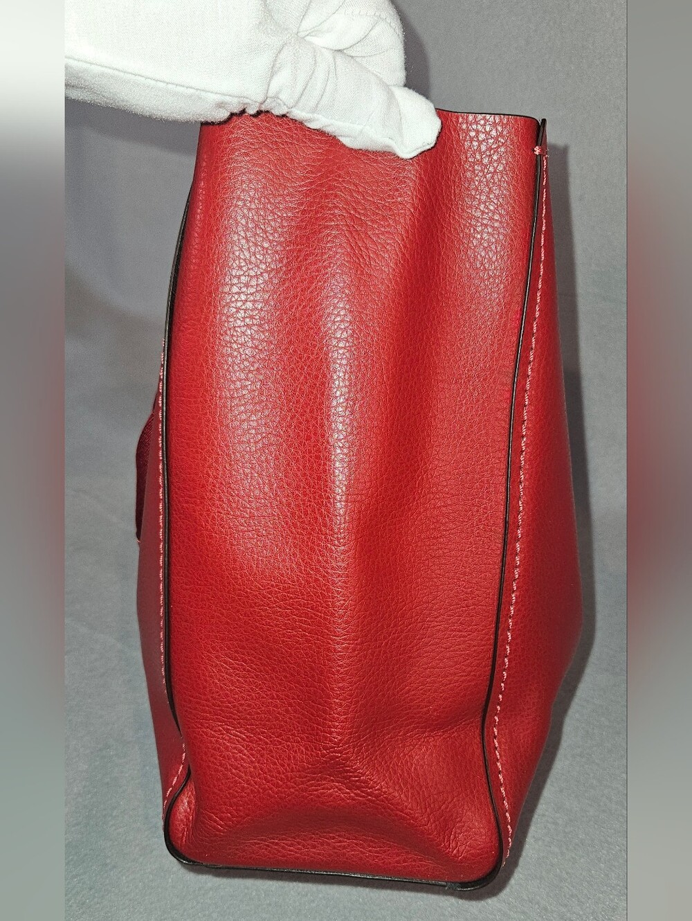 Coach Derby Cherry Red Leather Tote - Picture 6 of 16